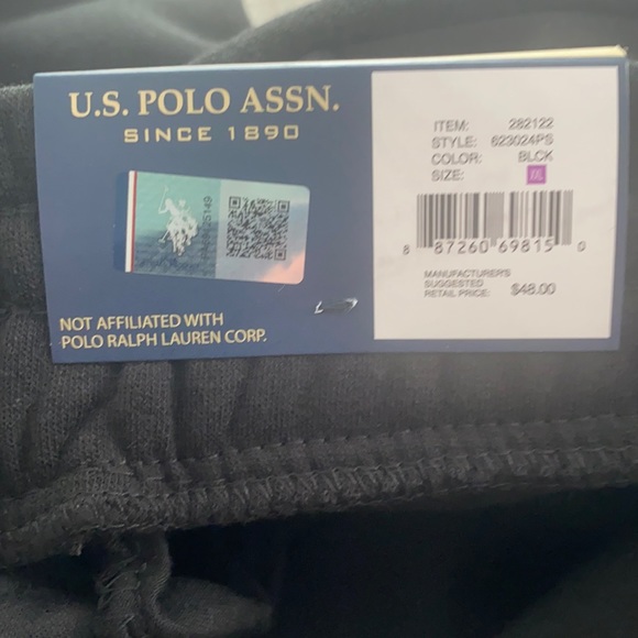 U.S.Polo ASSN black jogger/sweatpants. Size XXL. NWT. - Picture 9 of 9